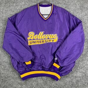 Bellevue University Jacket Mens Size 3XL Purple Pullover V-Neck NCAA Retro